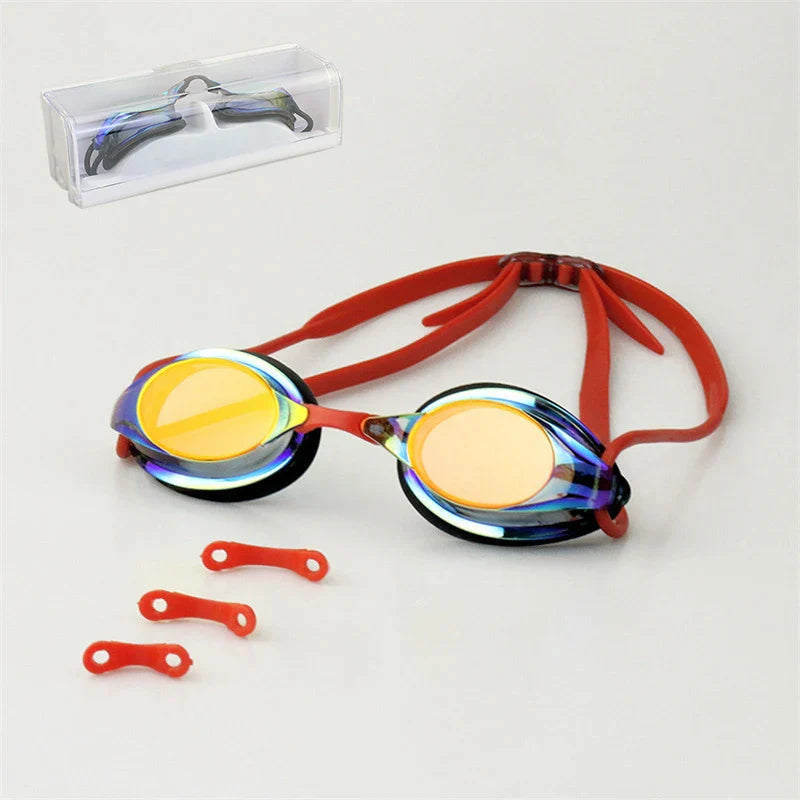 Professional Anti Fog Swim Goggles Adjustable Nose Bridge No Leaking UV protection Wide Vision Swimming Goggles for Kids Adults