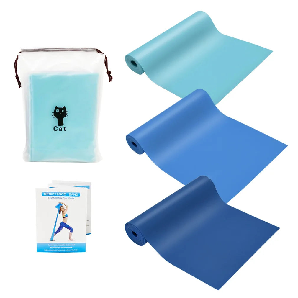 Elastic Yoga Stretching Flat Bands Custom Logo Latex Rubber Resistance Bands Exercise Gym Workout Fitness Bands Physical Therapy