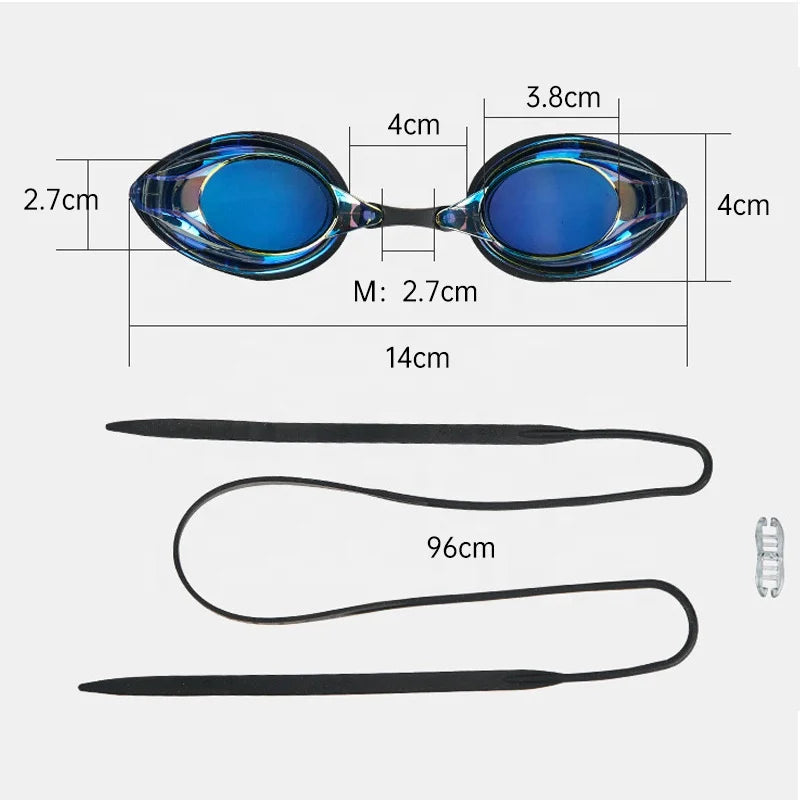 Professional Anti Fog Swim Goggles Adjustable Nose Bridge No Leaking UV protection Wide Vision Swimming Goggles for Kids Adults