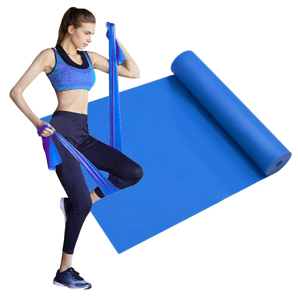 Blue TPE Material Exercise Therapy Band Strength Training Yoga Pilates Stretching Elastic Resistance Bands Home Gym Workout