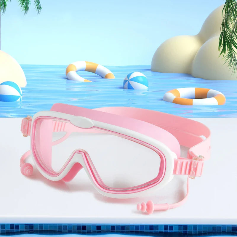 2024 Customized Logo Children Cartoon Pool Swim Eye Protection Glasses Boys and Girls Colorful Anti Fog Kids Swimming Goggles