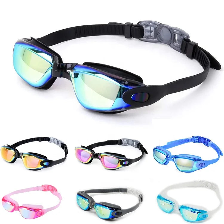 2 Packs of Professional Anti Fog Swimming Goggles No Leaking UV Protection Wide View Swim Goggles for Women Men Adult Kids