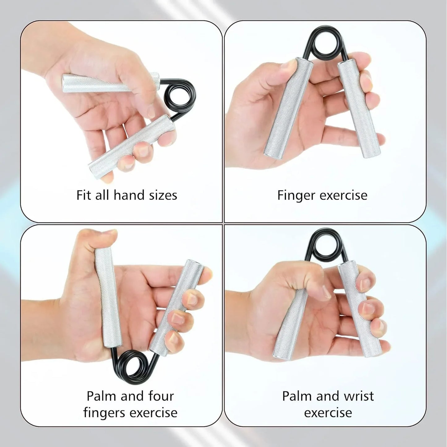 Aluminum Alloy Hand Grip Strength Trainer Exercise Workout Gym Fitness Squeezer Gripper Strengthener Training 50-300 LBS
