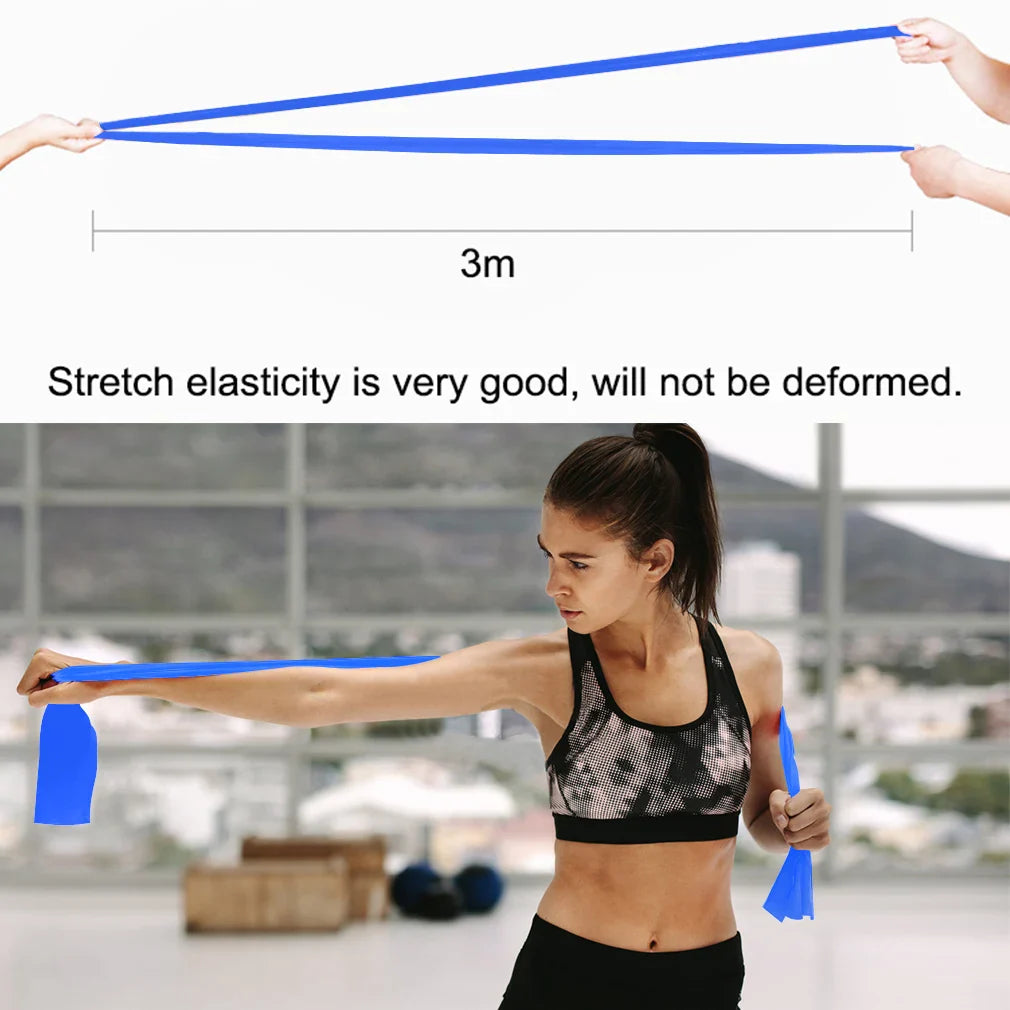 Yellow Blue Purple 3 Pack TPE Yoga Workout Fitness Home Exercise Band Strips Resistance Bands Sets