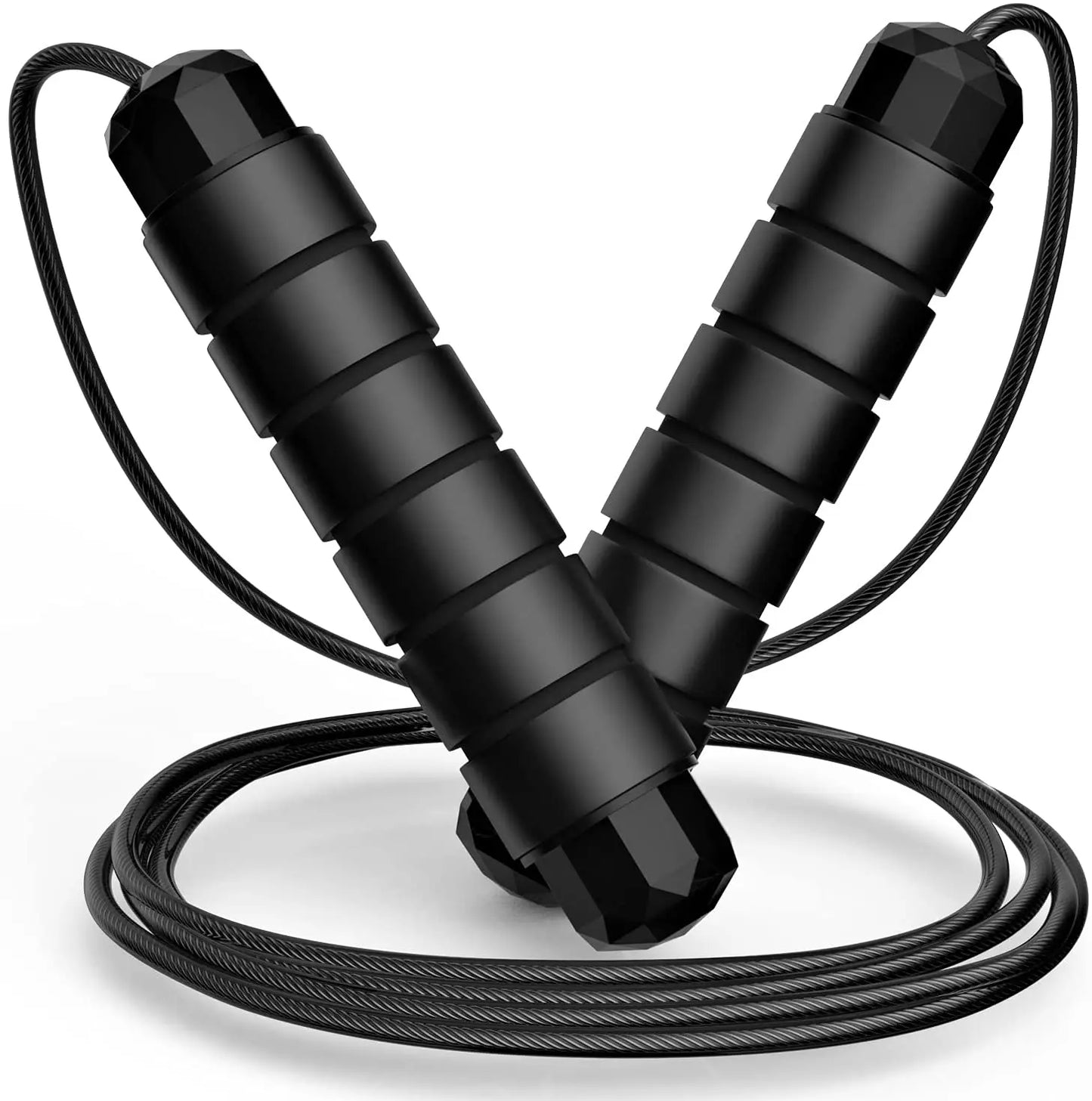 Factory Price Custom Steel Wire Foam Handle Black High Quality Speed Skipping Heavy Pvc Weighted Jump Ropes