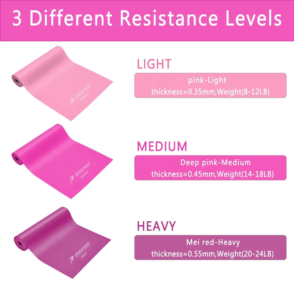 Custom logo Physical Therapy Stretching Yoga Bands Gym Pilates Exercise Resistance Band Elastic Fitness Bands Sets