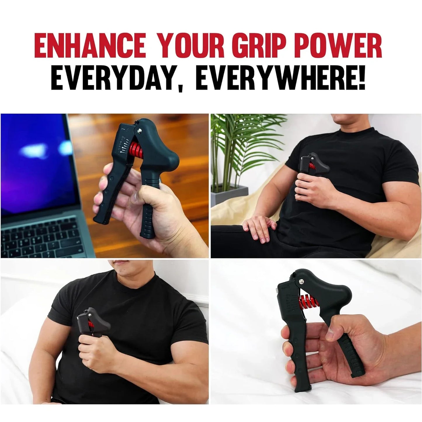 Custom Logo Print Metal Gym Gripper Normal Adjustable Spring Fitness Equipment Hand Strengthener Grip Hand Grip