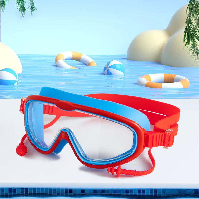 2024 Customized Logo Children Cartoon Pool Swim Eye Protection Glasses Boys and Girls Colorful Anti Fog Kids Swimming Goggles