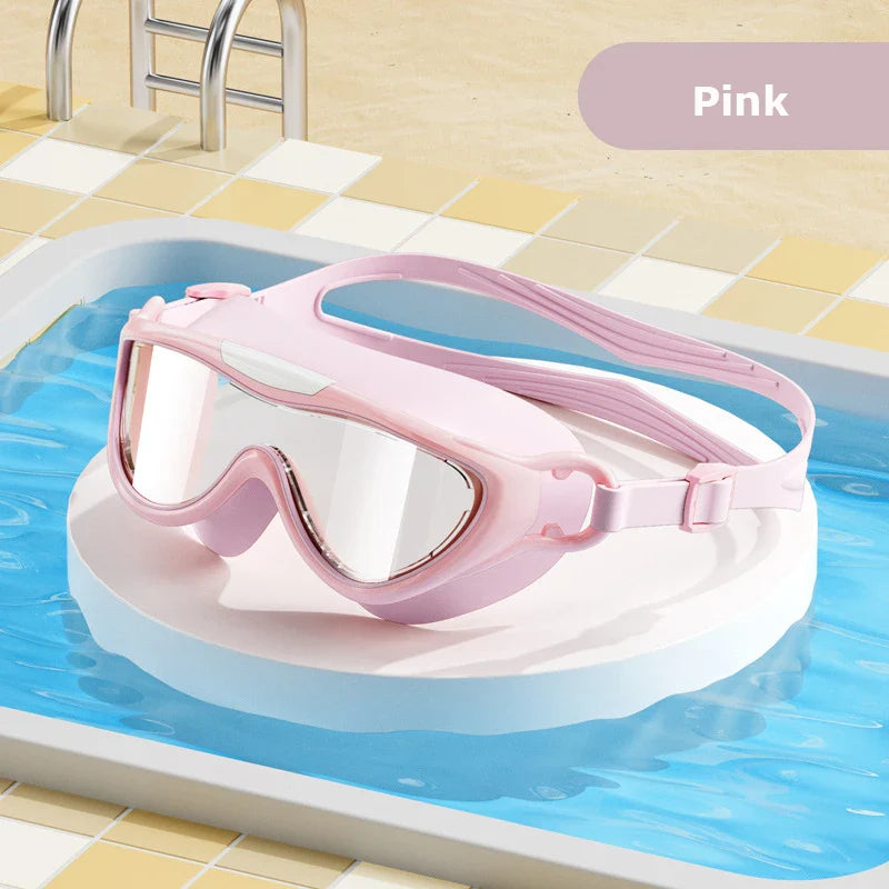 2024 HD Customized Anti Fog Swim Glasses Professional Silicone Cartoon Colorful Children Swimming Goggles for Kids
