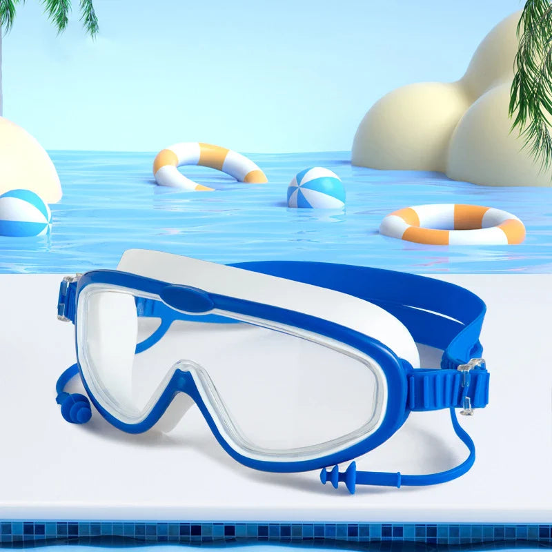 2024 Customized Logo Children Cartoon Pool Swim Eye Protection Glasses Boys and Girls Colorful Anti Fog Kids Swimming Goggles