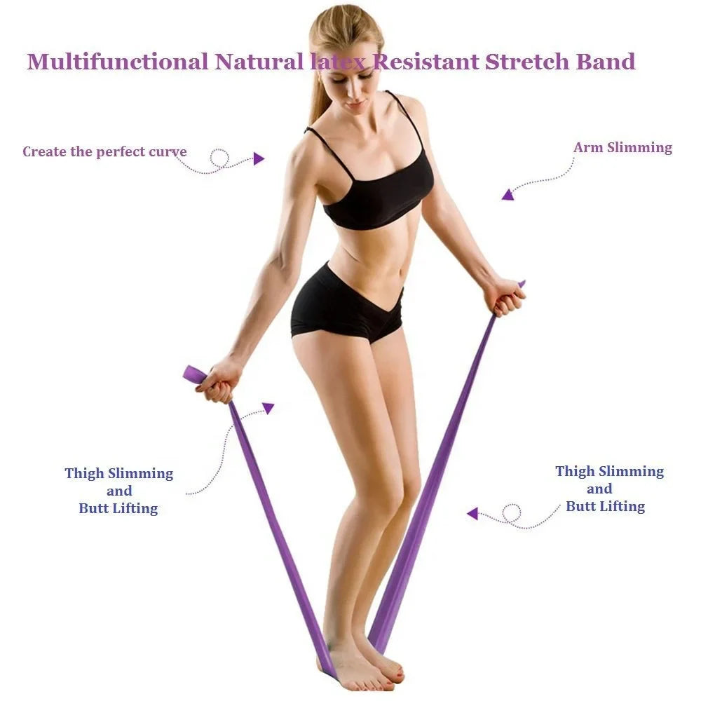 Elastic Stretching Yoga Bands Resistance Fitness Exercise Band Sets Gym Home Workout Body Building 1500mm