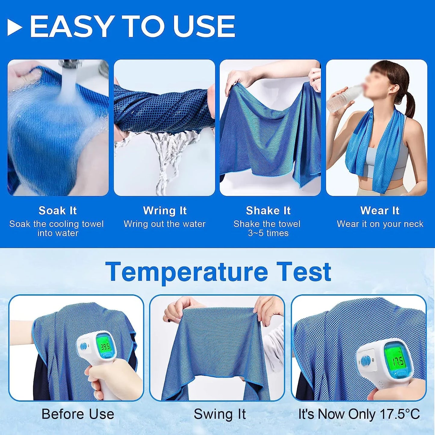 Soft Breathable Chilly Microfiber Towel Yoga Sport Running Gym Workout Camping Fitness Workout Cooling Ice Towels