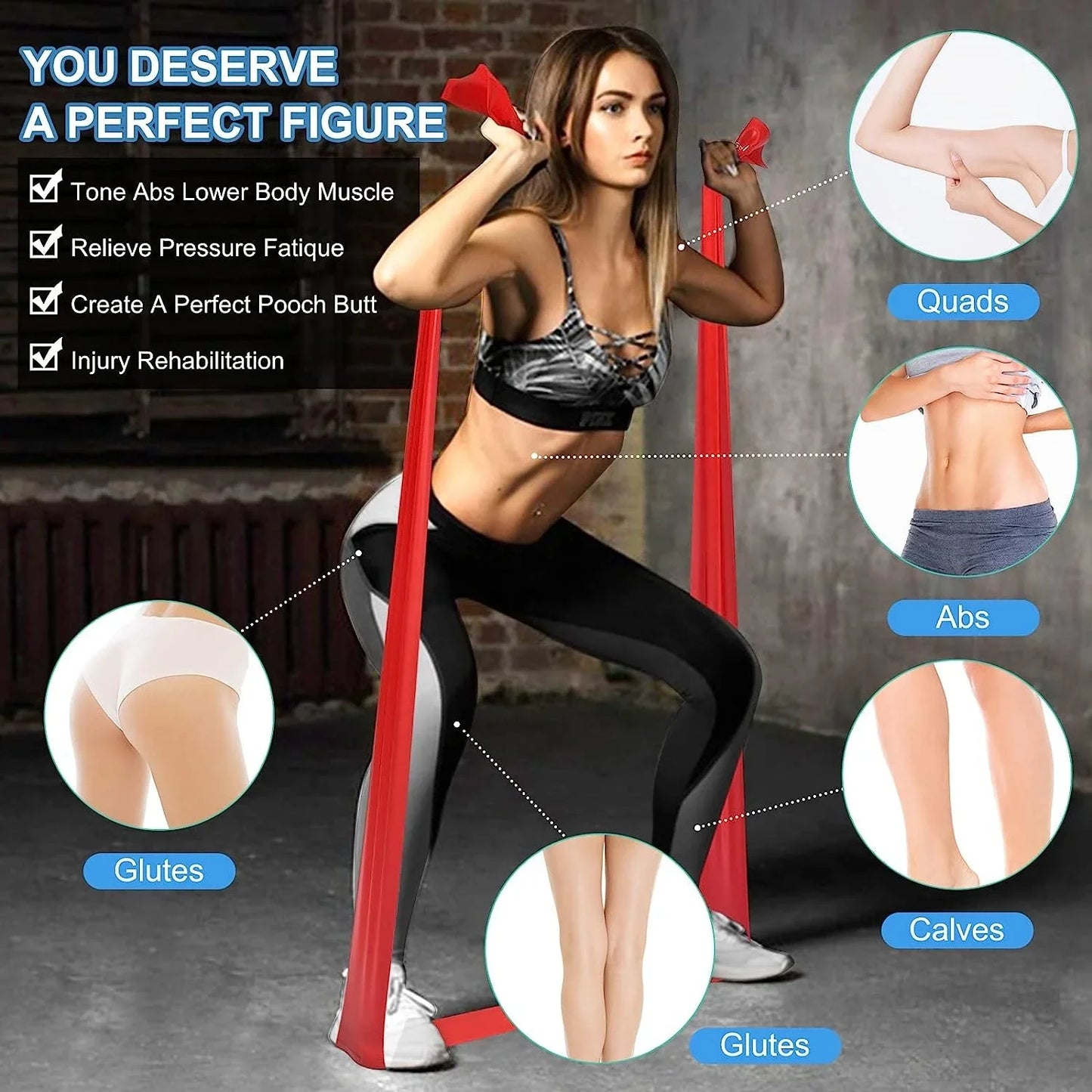 5pcs Yoga Stretching Resistance Bands Set, Elastic Fitness Bands Exercise Gym Workout Bands Strength Training,physical Therapy