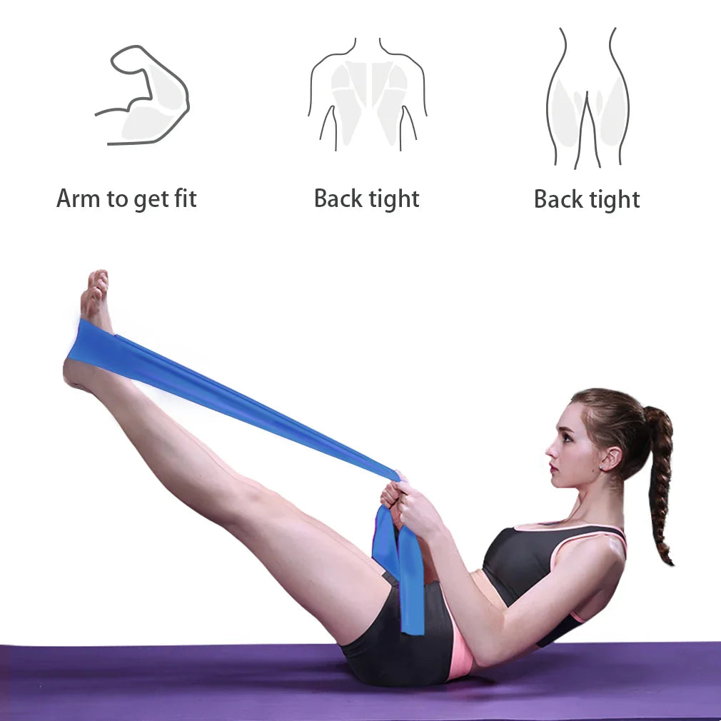 Elastic Yoga Stretching Flat Bands Custom Logo Latex Rubber Resistance Bands Exercise Gym Workout Fitness Bands Physical Therapy