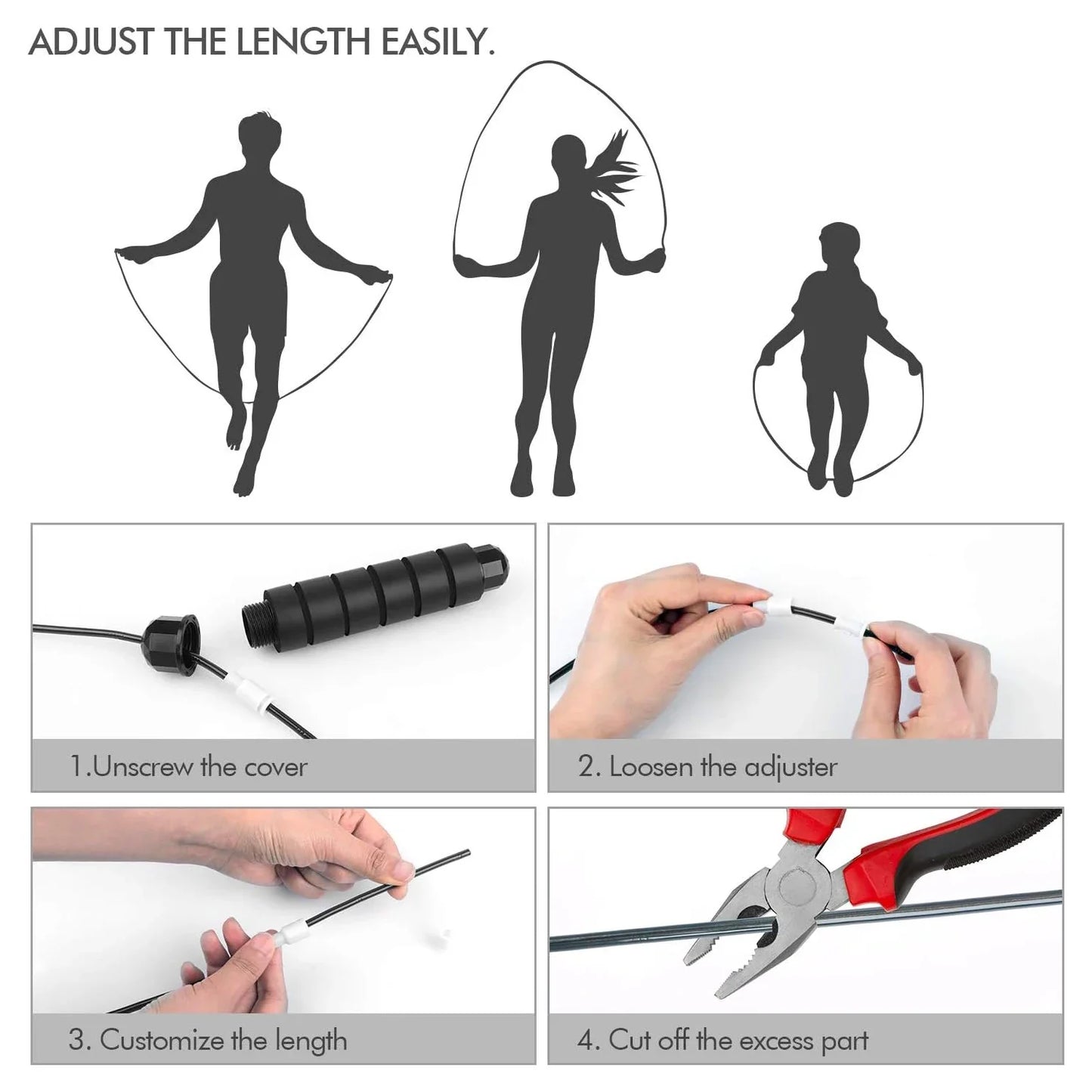 Zakerda Wholesale Professional Adjustable Steel Wire Fitness Weight Speed Skipping Jump Rope