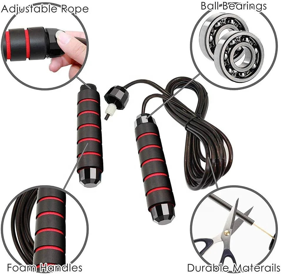 Factory Price Custom Steel Wire Foam Handle Black High Quality Speed Skipping Heavy Pvc Weighted Jump Ropes