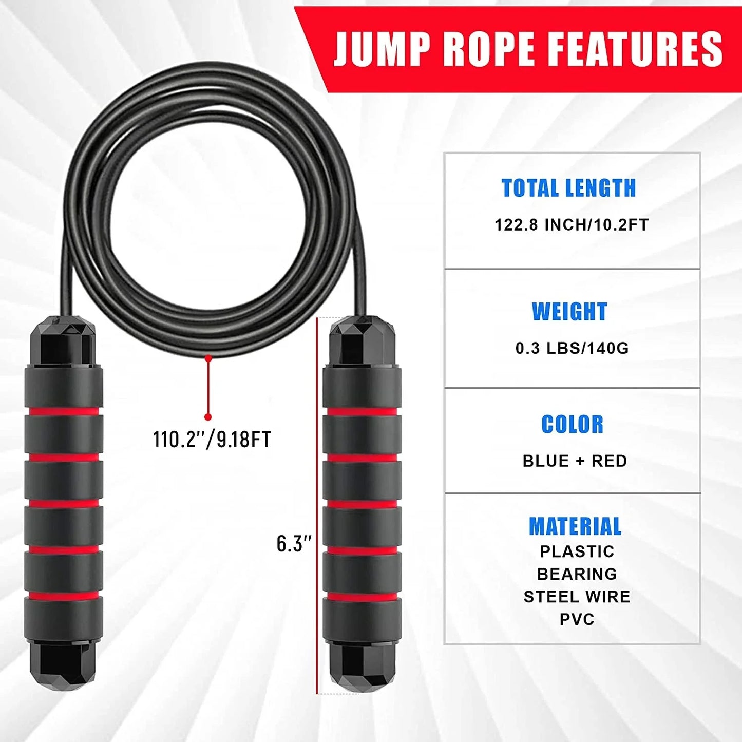Factory Price Custom Steel Wire Foam Handle Black High Quality Speed Skipping Heavy Pvc Weighted Jump Ropes