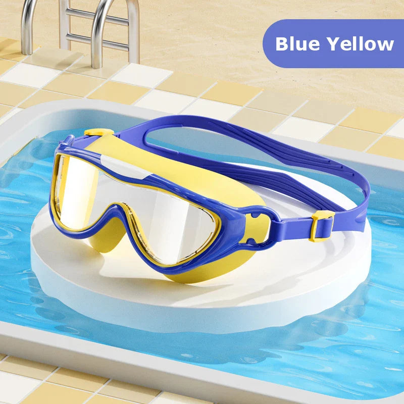2024 HD Customized Anti Fog Swim Glasses Professional Silicone Cartoon Colorful Children Swimming Goggles for Kids