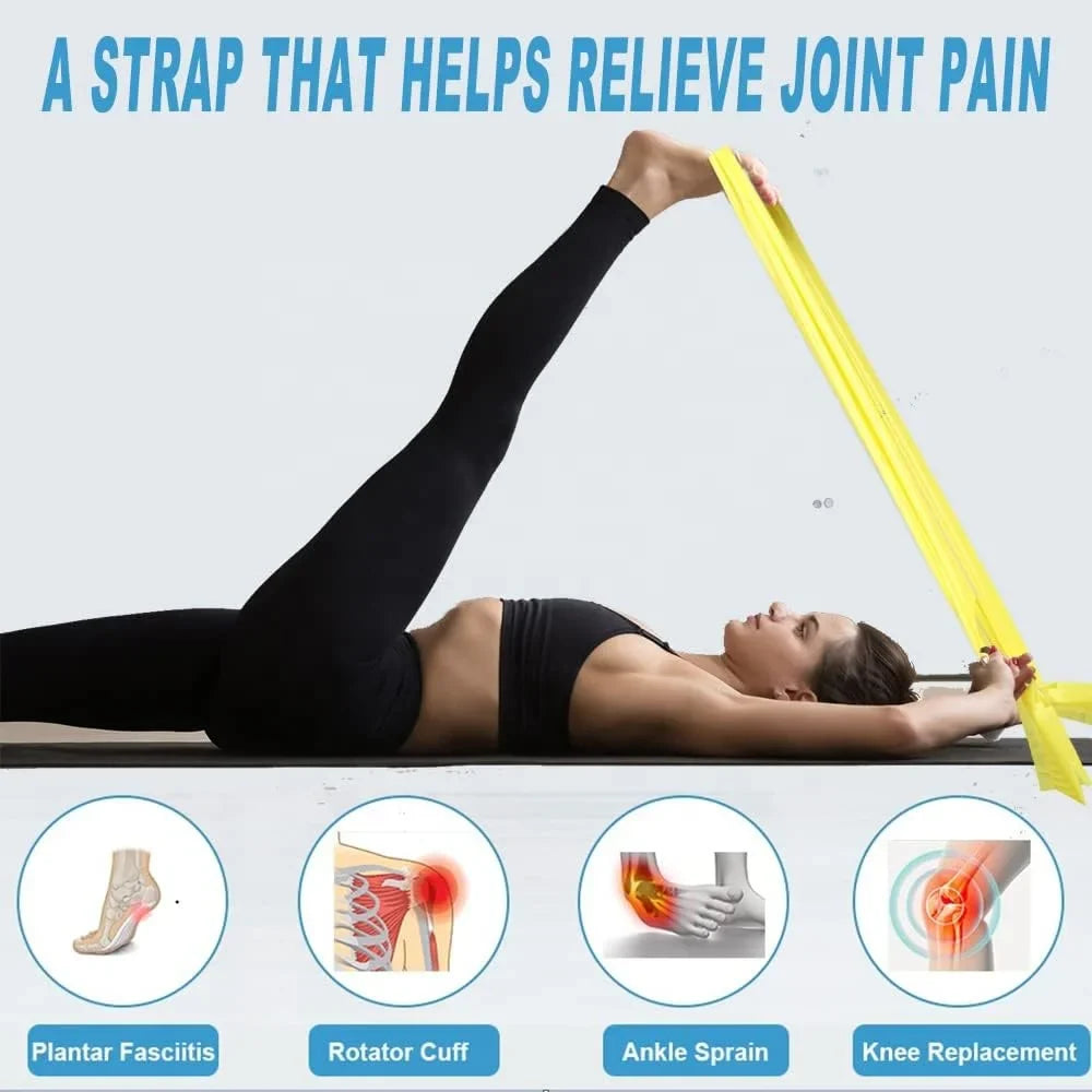 5pcs Yoga Stretching Resistance Bands Set, Elastic Fitness Bands Exercise Gym Workout Bands Strength Training,physical Therapy
