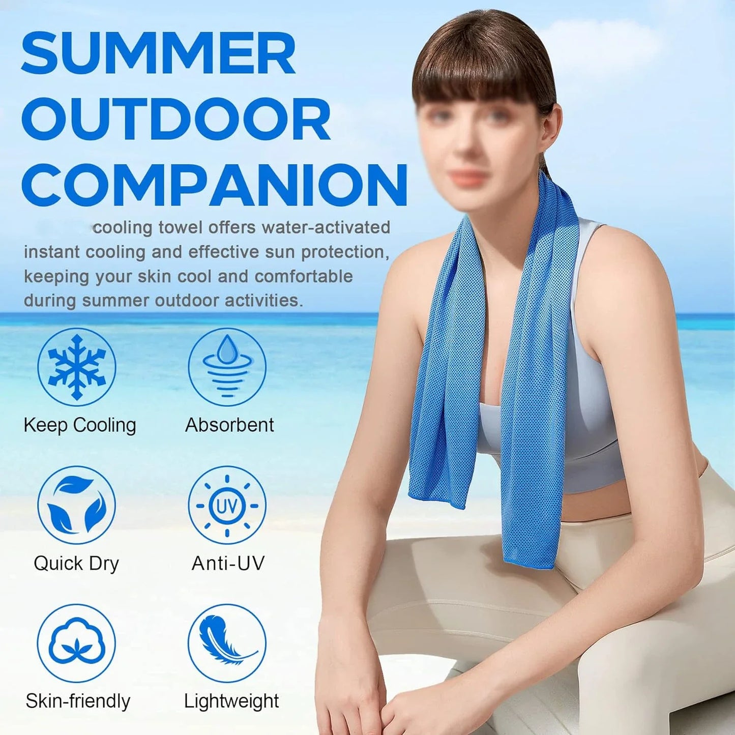 Soft Breathable Chilly Microfiber Towel Yoga Sport Running Gym Workout Camping Fitness Workout Cooling Ice Towels