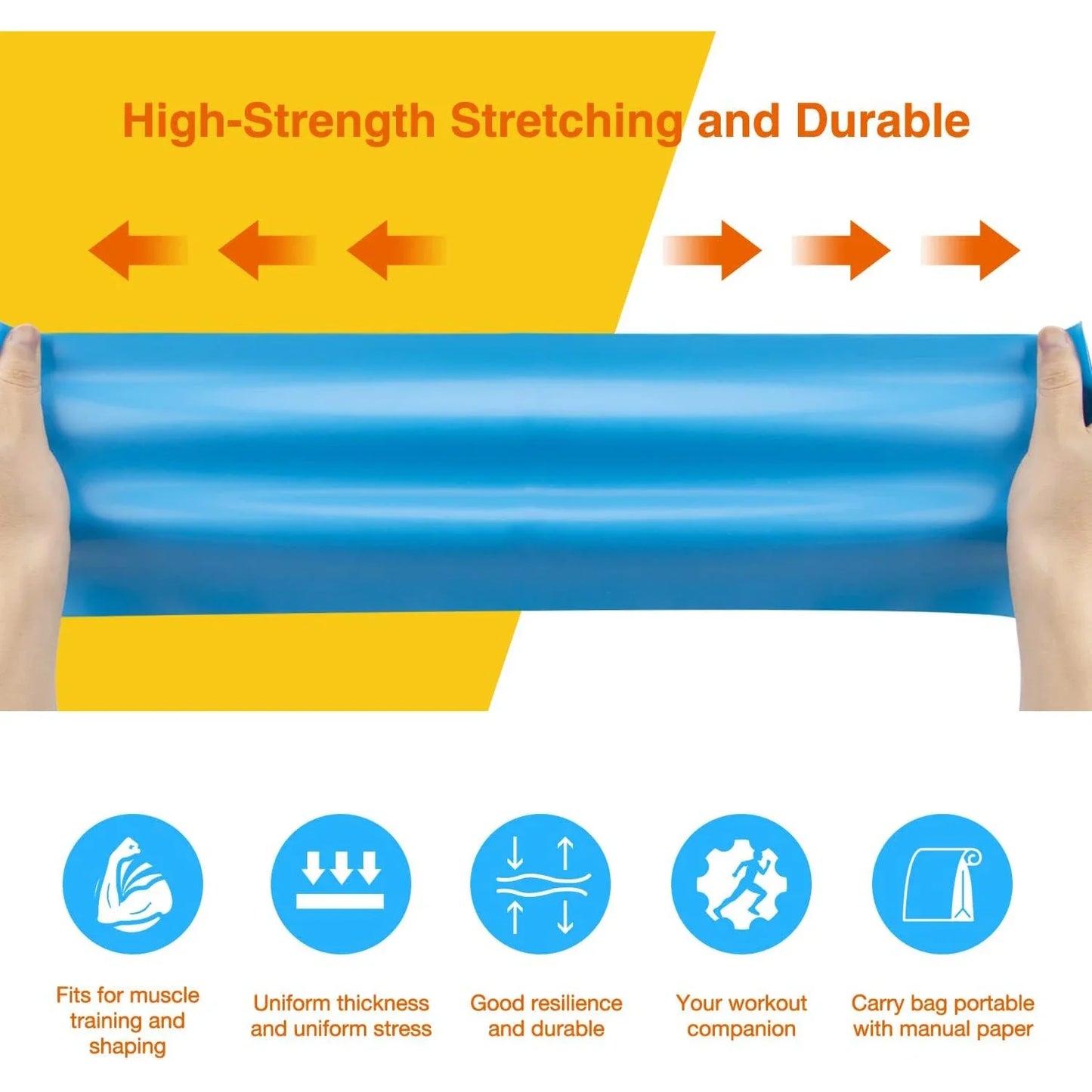 Zakerda Custom Logo Gym Resistance Bands Set Latex Yoga Strips Training Home Workout Body Building Fitness Exercise Stretching