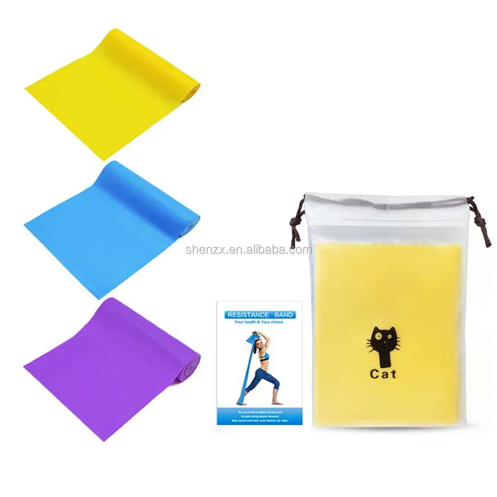 Blue TPE Material Exercise Therapy Band Strength Training Yoga Pilates Stretching Elastic Resistance Bands Home Gym Workout