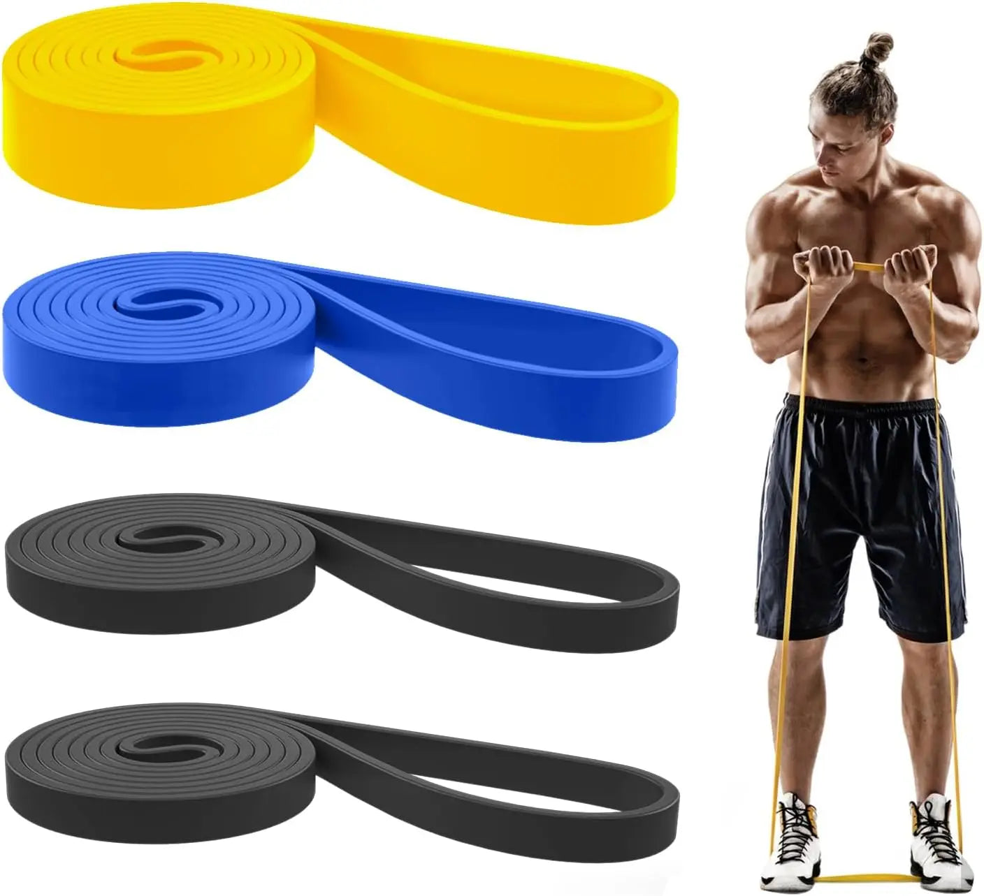Custom Latex Rubber Pull up Assist Resistance Bands with Handles Gym Workout Bands for Exercise Strength Training Body Building