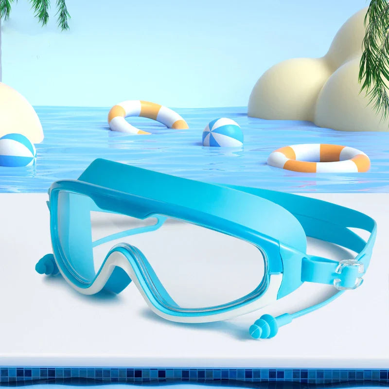 2024 Customized Logo Children Cartoon Pool Swim Eye Protection Glasses Boys and Girls Colorful Anti Fog Kids Swimming Goggles