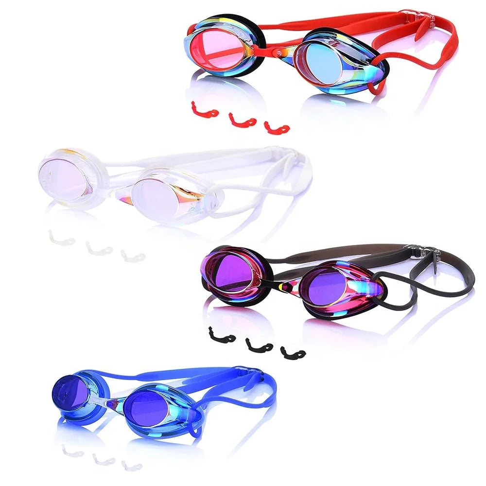 Professional Anti Fog Swim Goggles Adjustable Nose Bridge No Leaking UV protection Wide Vision Swimming Goggles for Kids Adults