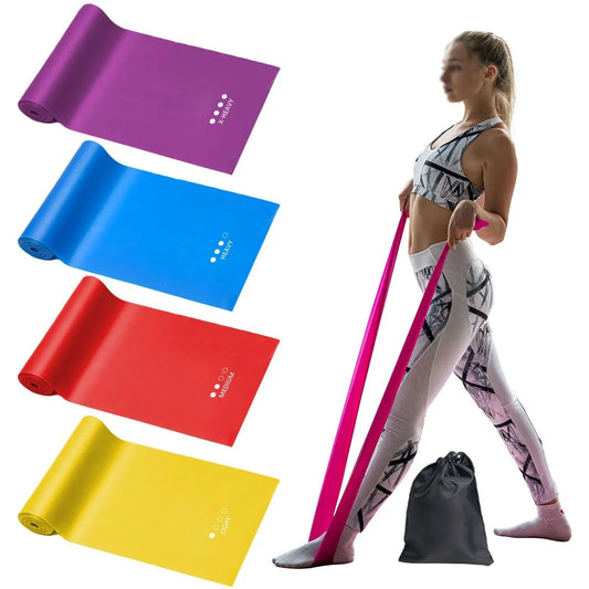 4pcs Yoga Stretching Resistance Bands Set, Elastic Fitness Bands Exercise Gym Workout Bands Strength Training,physical Therapy