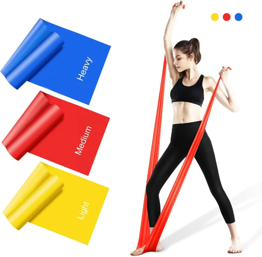 Elastic Stretching Yoga Therabands Workout Home Gym Exercise Bands Fitness Resistance Bands Training Physical Therapy Custom Log