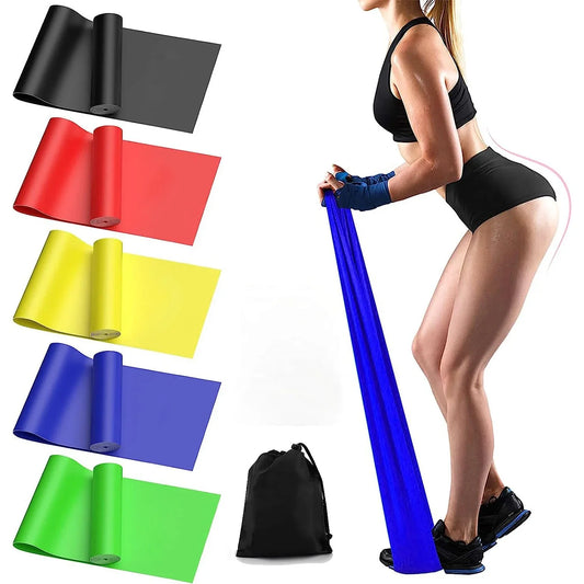 5pcs Yoga Stretching Resistance Bands Set, Elastic Fitness Bands Exercise Gym Workout Bands Strength Training,physical Therapy