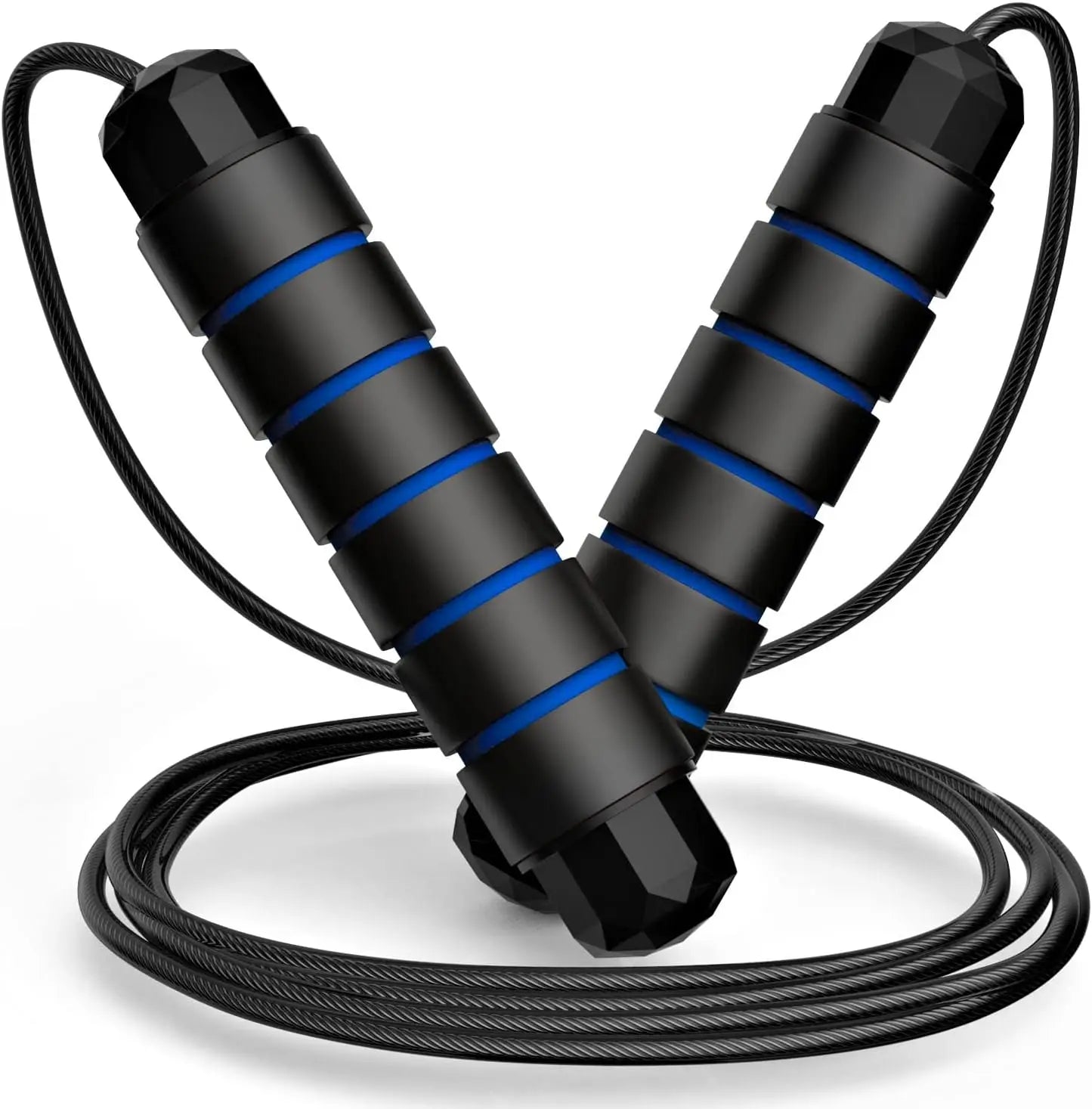 Jump Rope Tangle-Free Rapid Speed Jumping Cable Ball Bearings Adjustable Steel Workout Foam Handles Fitness Home Exercise