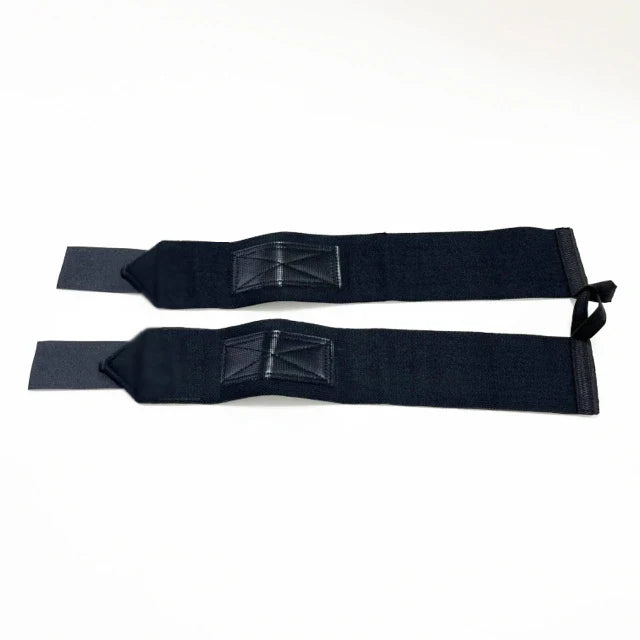 ZAKERDA Customized Adjustable Black Gym Fitness Polyester Cotton and Latex Silk Home Workout OEM Logo Powerlifting Wrist Straps