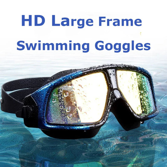ZAKERDA Silicone Unisex Large Lens Anti-fog Swim Glasses Outdoor Pool Anti-UV Eyes Protection Swimming Glasses
