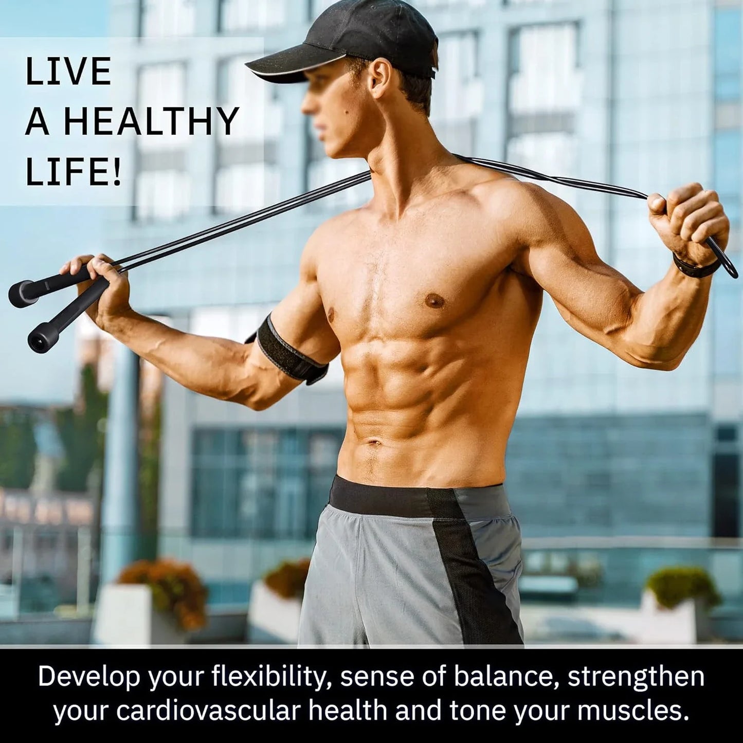 Lightweight Adjustable Jump Rope Tangle-Free Plastic Handles Gym Cardio Endurance Training Workout Fitness Rope Jumping