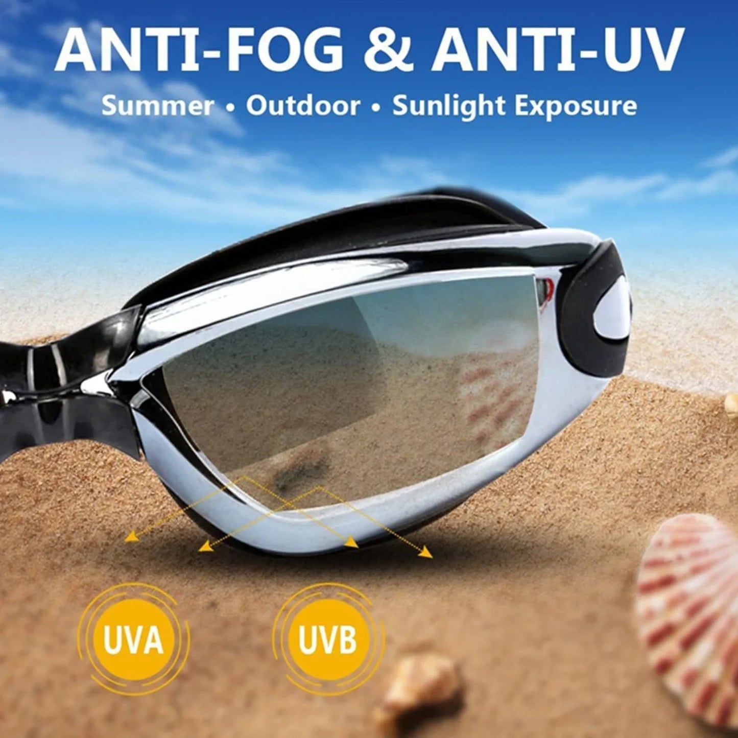 2 Packs of Professional Anti Fog Swimming Goggles No Leaking UV Protection Wide View Swim Goggles for Women Men Adult Kids