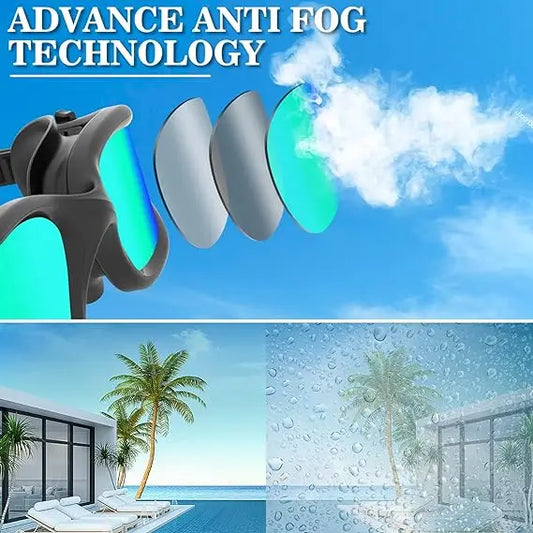 Black Teenagers Swim Anti Fog Unisex UV Protection Mirror Coatings Fashion Swimming  Eye Protection Goggles