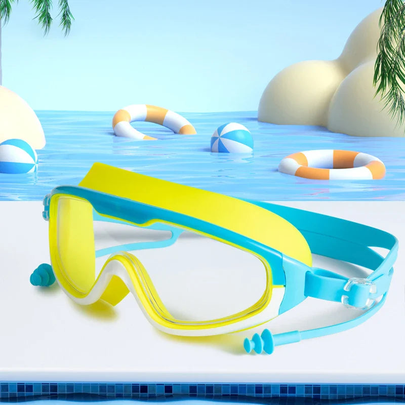 2024 Customized Logo Children Cartoon Pool Swim Eye Protection Glasses Boys and Girls Colorful Anti Fog Kids Swimming Goggles