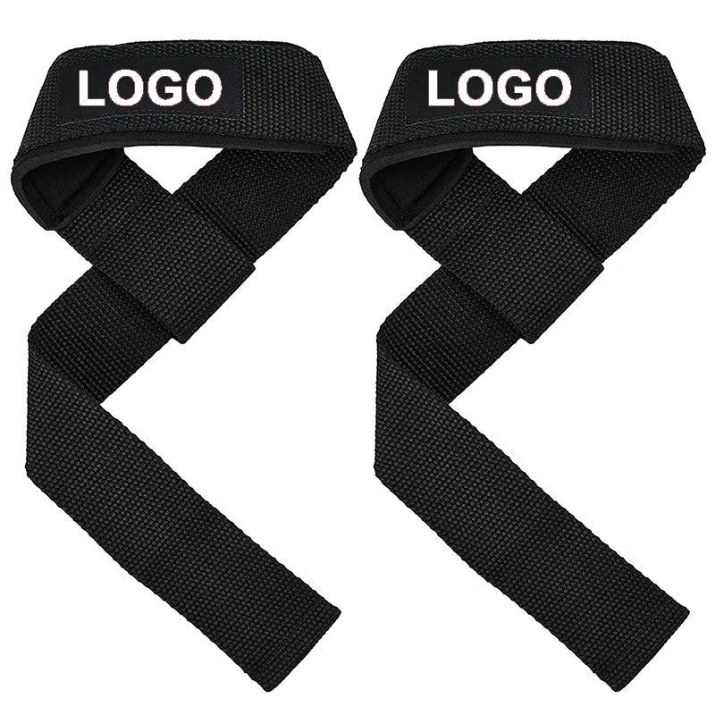 Custom Logo Neoprene Padded Weight Lifting Straps,Gym Workout Fitness Pull up Wrist Straps for  Powerlifting, Strength Training