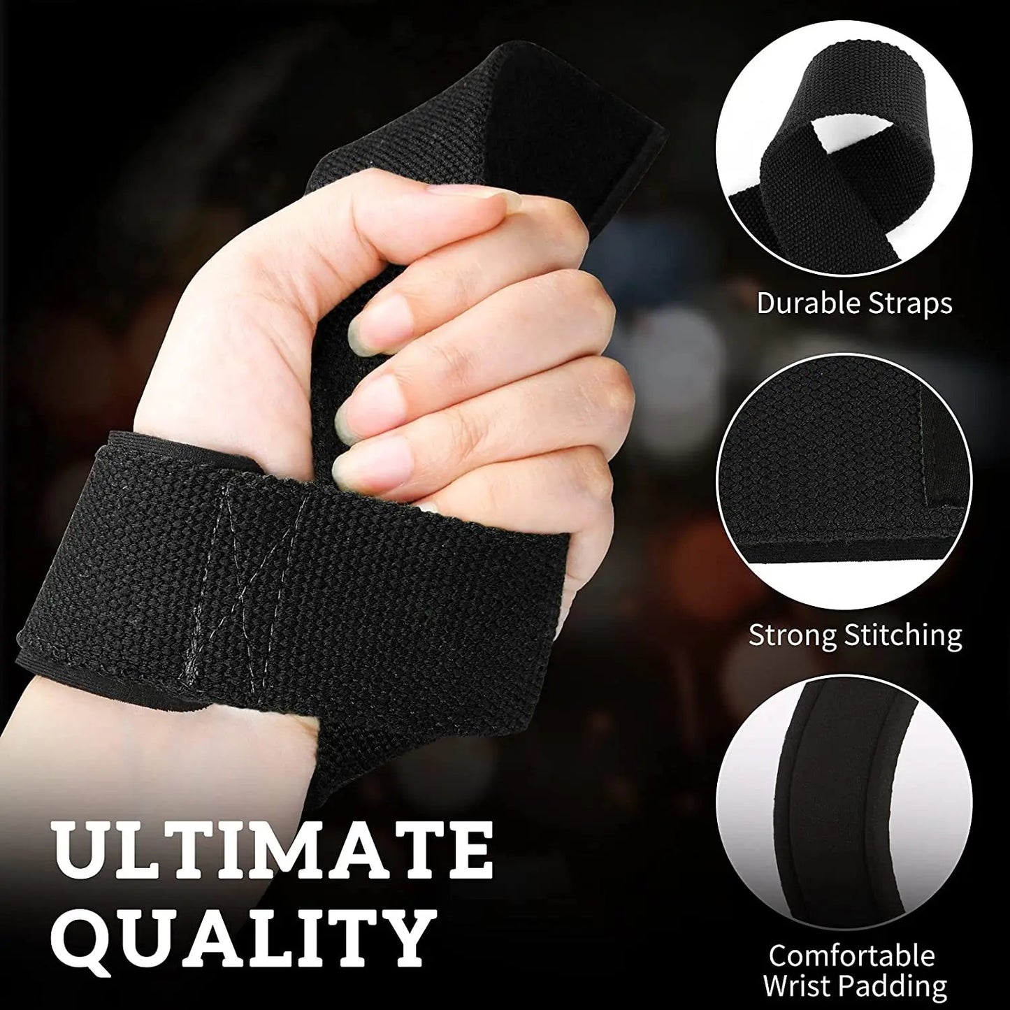 Custom Logo Neoprene Padded Weight Lifting Straps,Gym Workout Fitness Pull up Wrist Straps for  Powerlifting, Strength Training