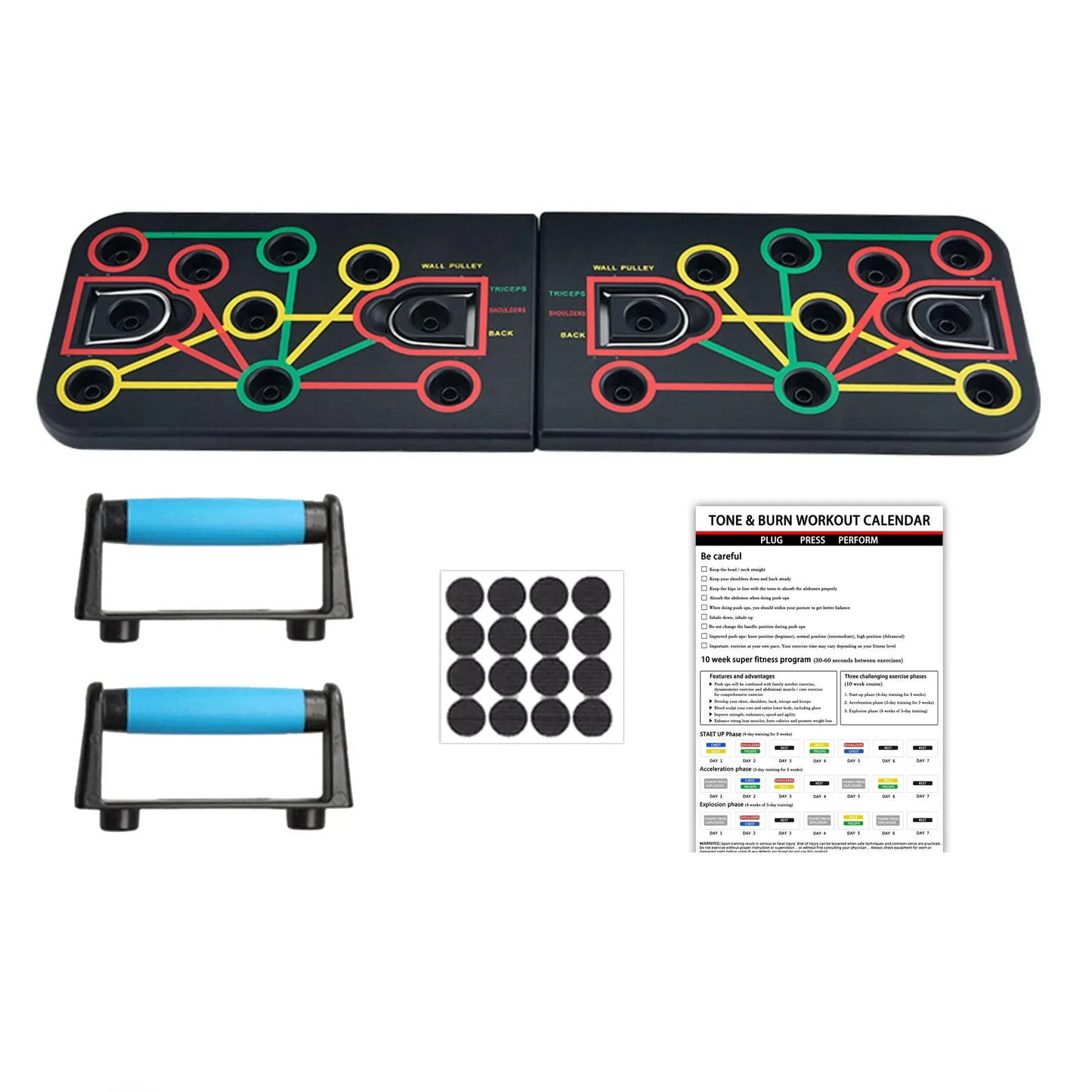 10 in 1 Foldable Push up Board Portable Home Gym Equipment for Men Women Muscle Strength Training Fitness Bodybuilding