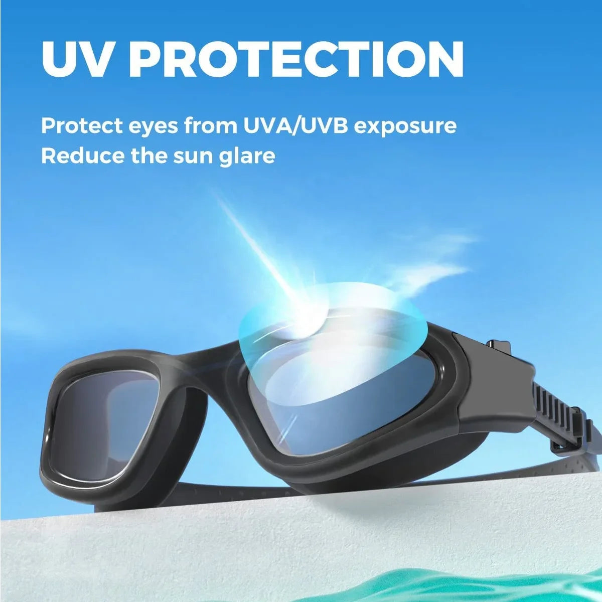 180 Degree Wide Vision Professional Swimming Goggles No Leaking Anti Fog UV Protection Swim Goggle for Adult Men Women