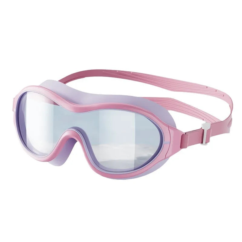 Adjustable HD Silicone Unisex Large Mirror Anti-fog Swim Glasses Outdoor Pool Anti-UV Eyes Protection Swimming Glasses