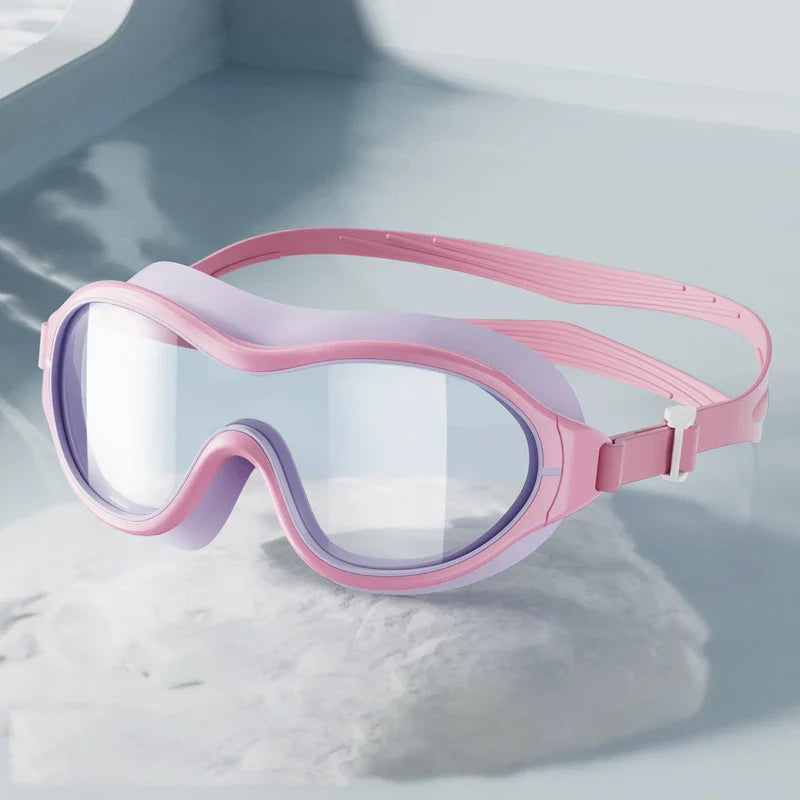 Adjustable HD Silicone Unisex Large Mirror Anti-fog Swim Glasses Outdoor Pool Anti-UV Eyes Protection Swimming Glasses