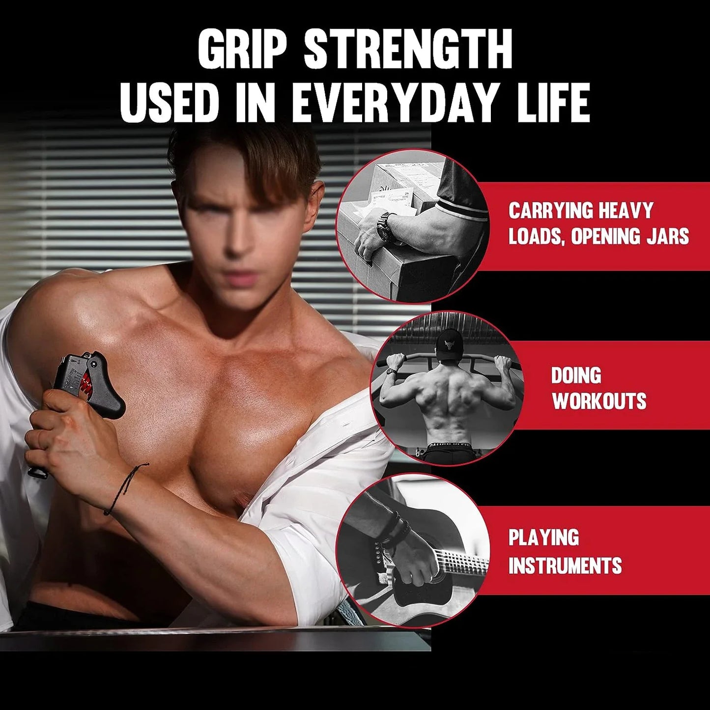 Custom Logo Print Metal Gym Gripper Normal Adjustable Spring Fitness Equipment Hand Strengthener Grip Hand Grip
