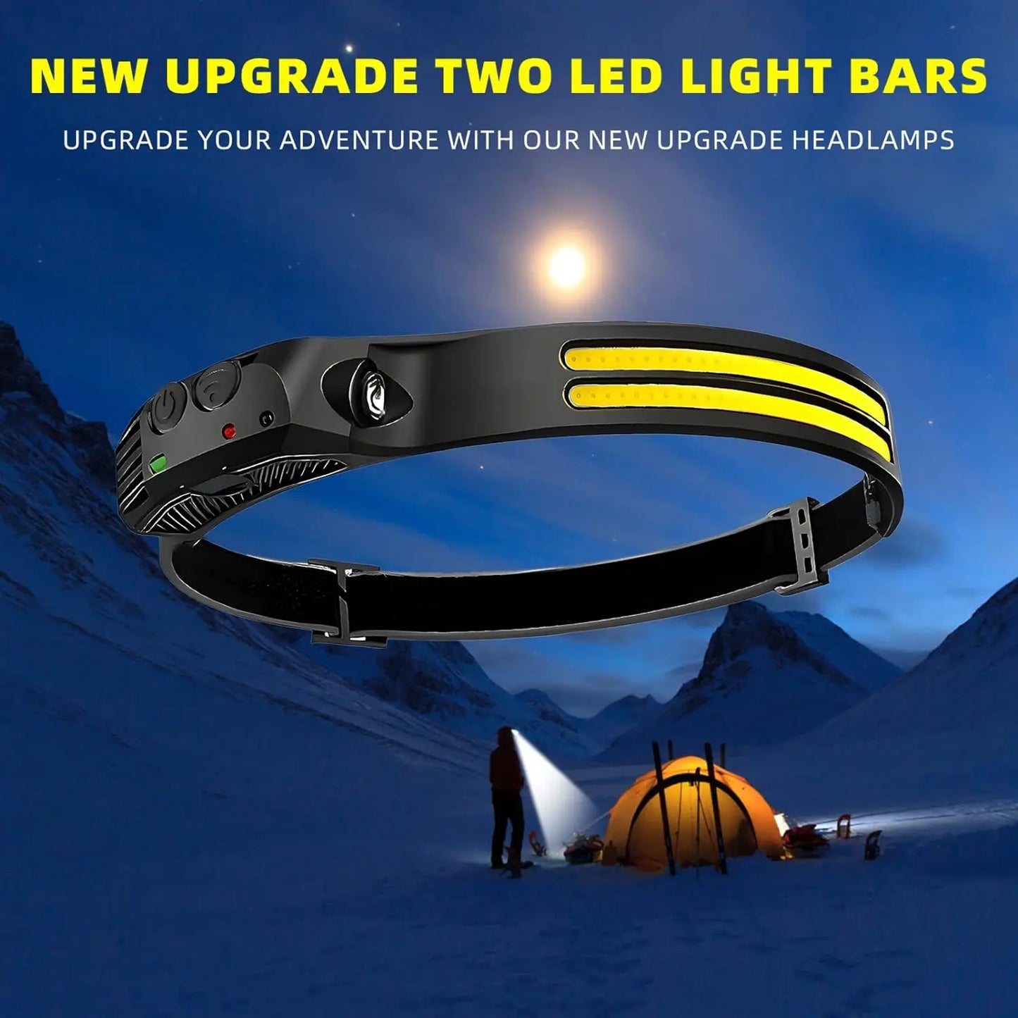 Adjustable Lightweight Rechargeable Waterproof Led Headlamp Head  Torch Flashlight for Hiking,Running,Repairing,Fishing,Cycling