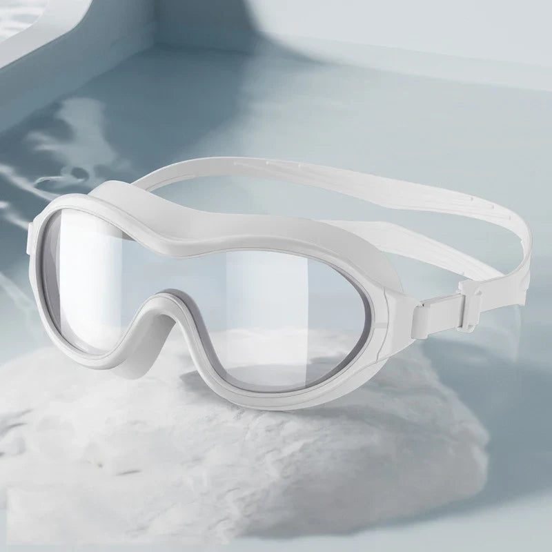 Adjustable HD Silicone Unisex Large Mirror Anti-fog Swim Glasses Outdoor Pool Anti-UV Eyes Protection Swimming Glasses