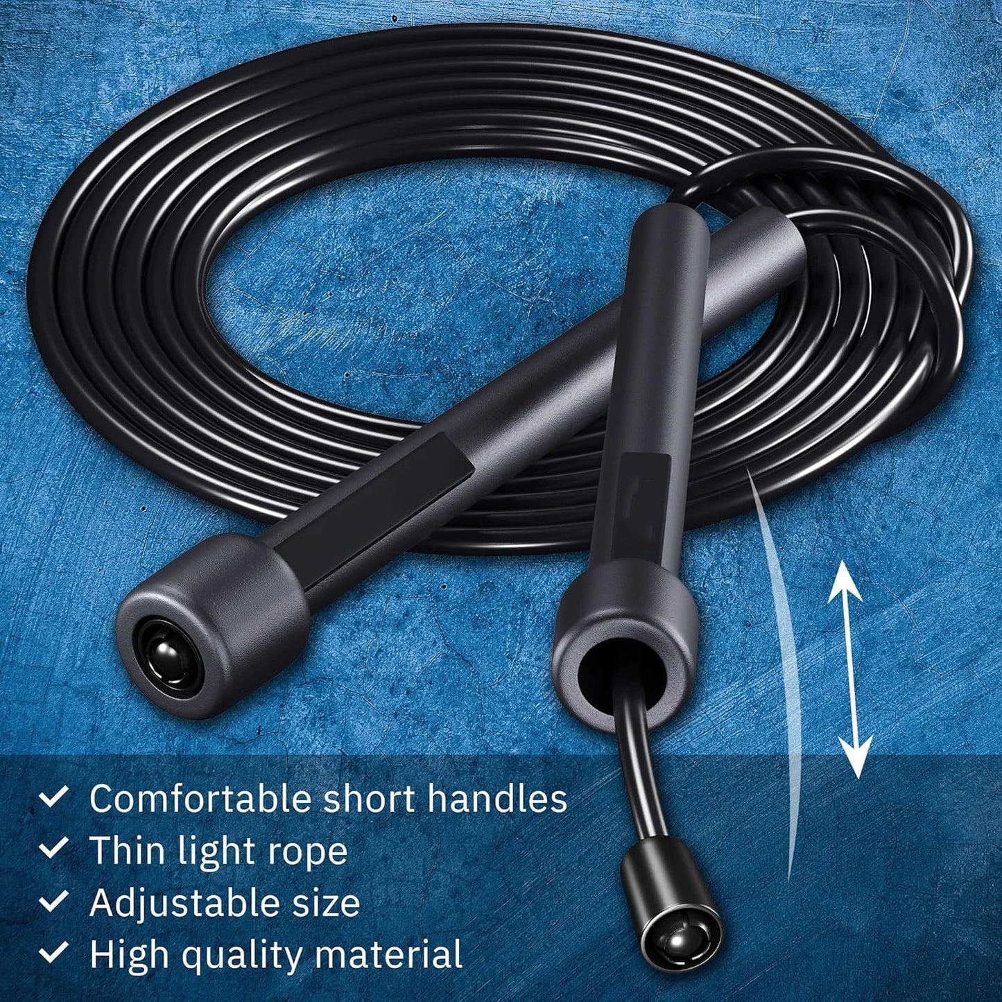 Lightweight Adjustable Jump Rope Tangle-Free Plastic Handles Gym Cardio Endurance Training Workout Fitness Rope Jumping