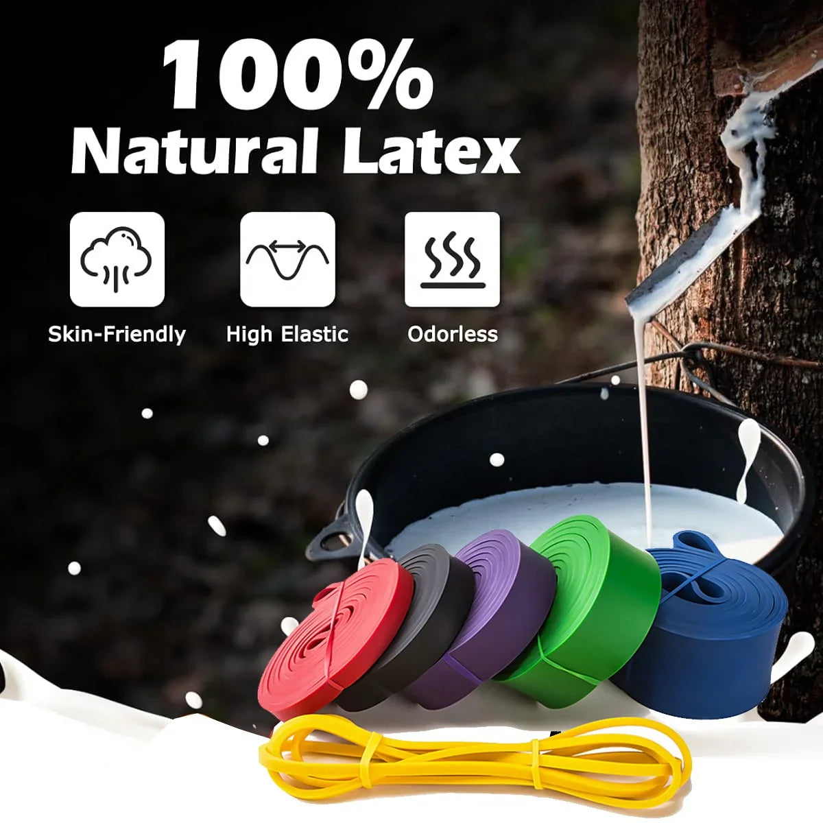 Long Latex Rubber Heavy Duty Resistance Pull up Bands Elastic Workout Equipment for Training Gym Yoga Exercise Fitness 208cm
